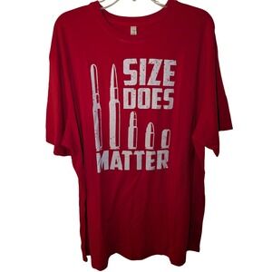 Royal Avalon Mens 2XL Red Size Does‎ Matter Bullet Graphic T-Shirt UV Protection